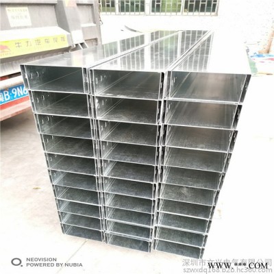 深圳龙岗200*100*1.0 槽式镀锌线槽 **配电箱走线桥架 电箱电线走线槽 广东电缆桥架公司图2