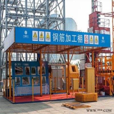 恒启钢筋棚 建筑工地防护棚 木工加工防护棚 配电箱防护棚 双立柱钢筋棚厂家 建筑工地标准化钢筋防护棚图3