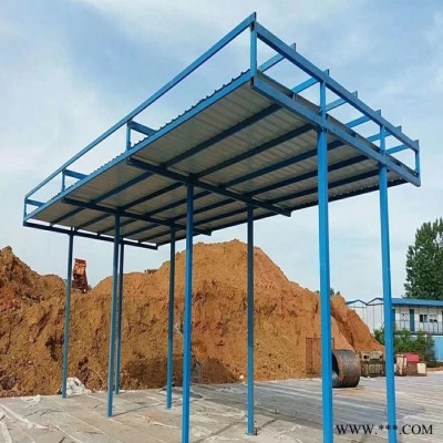 恒启钢筋棚 建筑工地防护棚 木工加工防护棚 配电箱防护棚 双立柱钢筋棚厂家 建筑工地标准化钢筋防护棚图7
