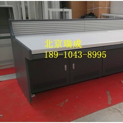 高端专业喷漆木面操作台 监控台工作台机柜 控制柜 豪华监控调度柜厂家图2