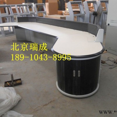高端专业喷漆木面操作台监控台工作台机柜控制柜 豪华监控调度柜厂家直供图4