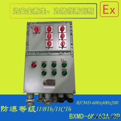 中沈防爆 防爆检修箱bxmd51-6k/63a/3p新疆那里有防爆控制柜防爆接线箱一进6出带漏电保护ip5F4BT6