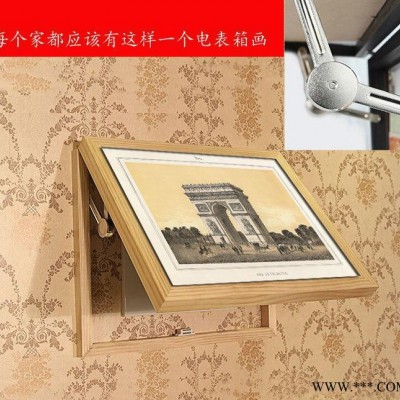 实木外框电表配电箱遮挡挂画电表箱装饰画美式风格电箱画直销图3