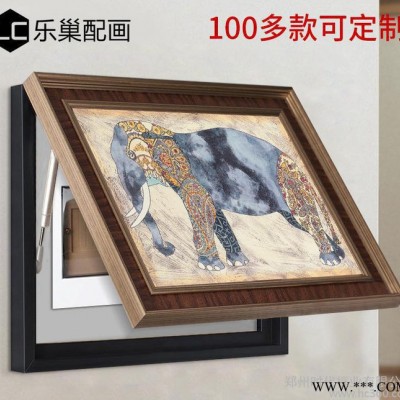 美式液压配电箱装饰画玄关小清新电表箱画客厅挂画餐厅壁画有框画图2