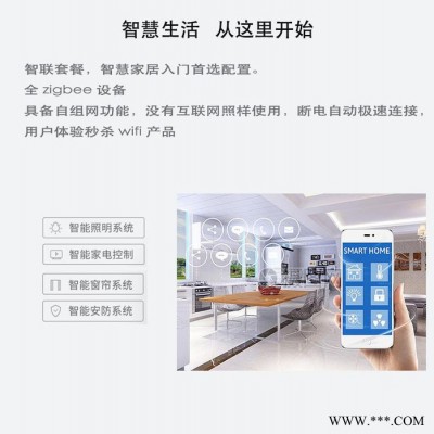 必拓云智家bt01 智能家居系统客厅入门系统套件智能灯光电器安防窗帘晾衣架远程控制语音控制手机控制定时控制场景联动
