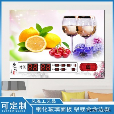 金羽现代简约 电表箱装饰画 遮挡配电箱画带钟表万年历图2