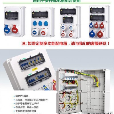 工业用 塑料防水防尘防腐明装12P位回路插座配电箱IP65防水插座箱