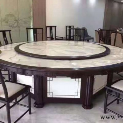 酒店家具供应酒店实木电动餐桌 圆形电动餐桌 轻奢五金餐桌系列 电动玻璃餐桌图7