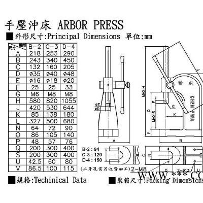 海富达YJ522--D-4 圆轴压床手动压力/棘轮式手动压力机 4T库号：M57197
