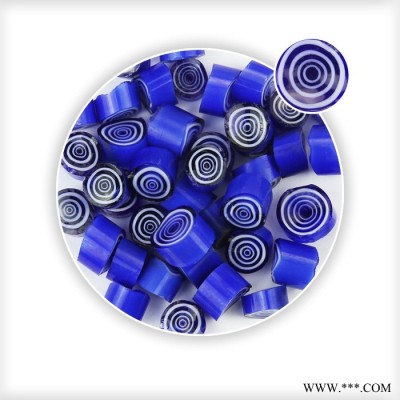 曼德1707006-2-7DIY工具 不锈钢500克装热熔玻璃切块磁扣五金蓝色大圈图案 微波窑炉玻璃图6
