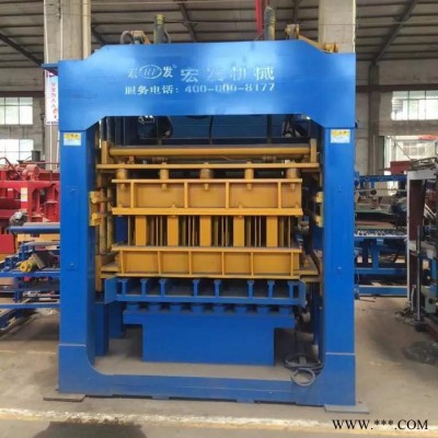 供应宏发QT10-15砌块成型机.空心砖机 水泥制砖机 压力机 透水砖设备 彩砖 全自动制砖机生产线图6