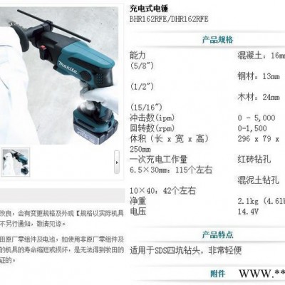 牧田电动工具,充电式电锤BHR162RFE（原装**）图1