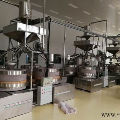 济南石磨设备五谷杂粮磨坊商用电动石磨芝麻酱机油脂成套设备 花生酱石磨机 杂粮石磨图7