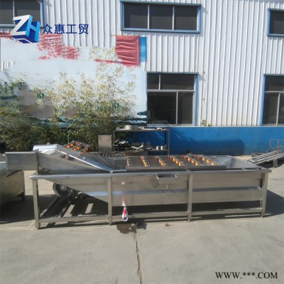 众惠80-14  竹笋清洗加工加工流水线  30不锈钢清洗设备  萝卜清洗设备  海蜇气泡清洗机  喷淋式冲洗机图6