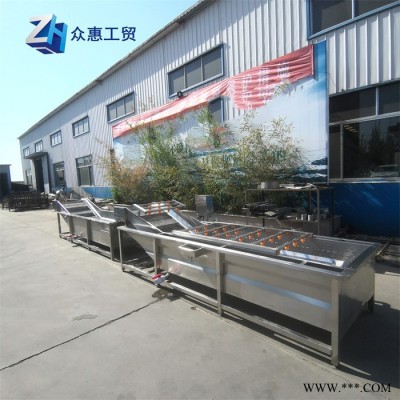 众惠80-14  竹笋清洗加工加工流水线  30不锈钢清洗设备  萝卜清洗设备  海蜇气泡清洗机  喷淋式冲洗机图5