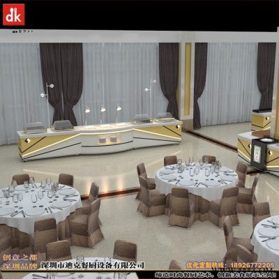 人造石自助餐台定制加工 dk**定制移动布菲台设备 创意餐厅图3