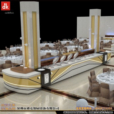 人造石自助餐台定制加工 dk**定制移动布菲台设备 创意餐厅图2