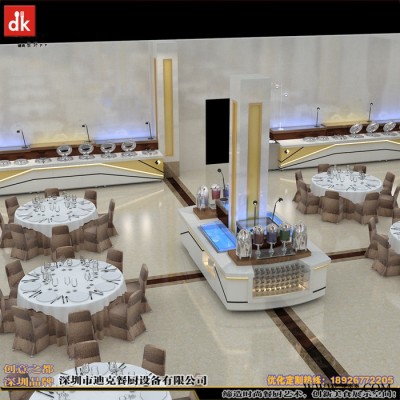 人造石自助餐台定制加工 dk**定制移动布菲台设备 创意餐厅图4