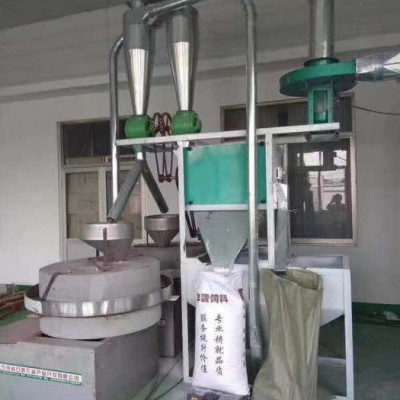 现林 ** 风机款全自动电动面粉石磨 加工小麦五谷杂粮设备 一机双磨图3