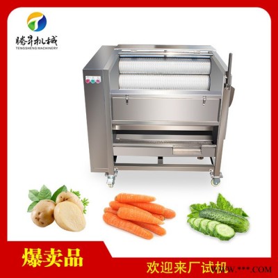 腾昇TS-M300根茎瓜果加工设备去皮机   土豆马蹄清洗去皮机  毛棍滚动式去皮机  去皮机**图7