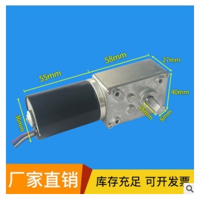 伟盛4058GW直流无刷涡轮蜗杆减速电机12V24V涡轮蜗杆