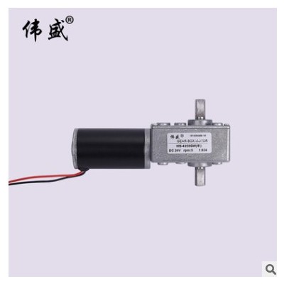 WS-4058GW双出轴涡轮蜗杆减速电机12V24V正反转直流齿轮减速马达图2