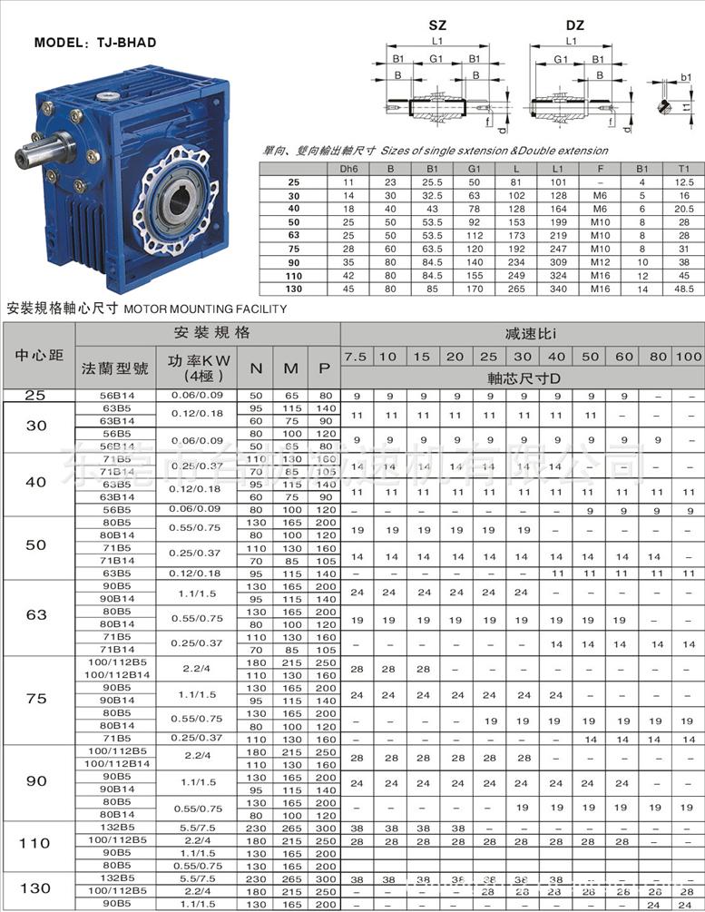 TJ-BHAD铝合金蜗轮减速机