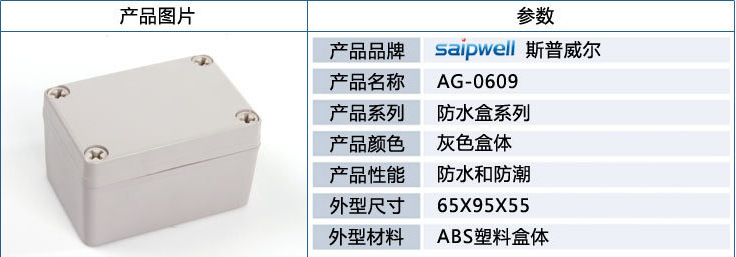 DS-AG-0609塑料防水接线盒产品详情图1