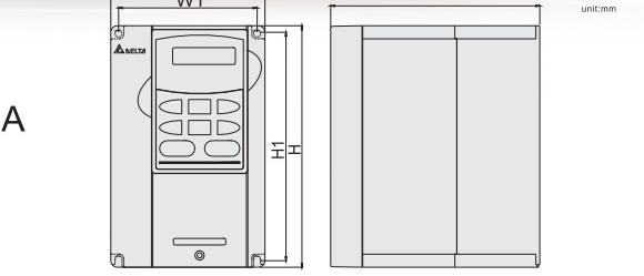 VFD-B变频器尺寸