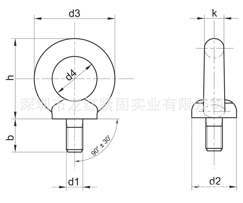 CAD 1.DIN580吊环螺栓 深圳镀锌吊环螺栓 工厂批发