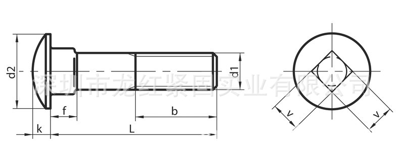 cad1.工厂直销镀锌马车螺丝 方颈螺丝 DIN603马车螺