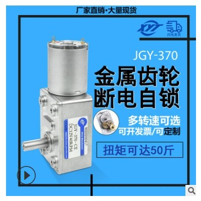 新永泰12V微型减速电机jgy-370 涡轮蜗杆齿轮箱24v大扭矩直流电机图3
